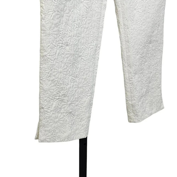 Dolce & Gabanna Womens Floral Embroidered White Cropped Pants Size IT 42 US 6 - Picture 7 of 11